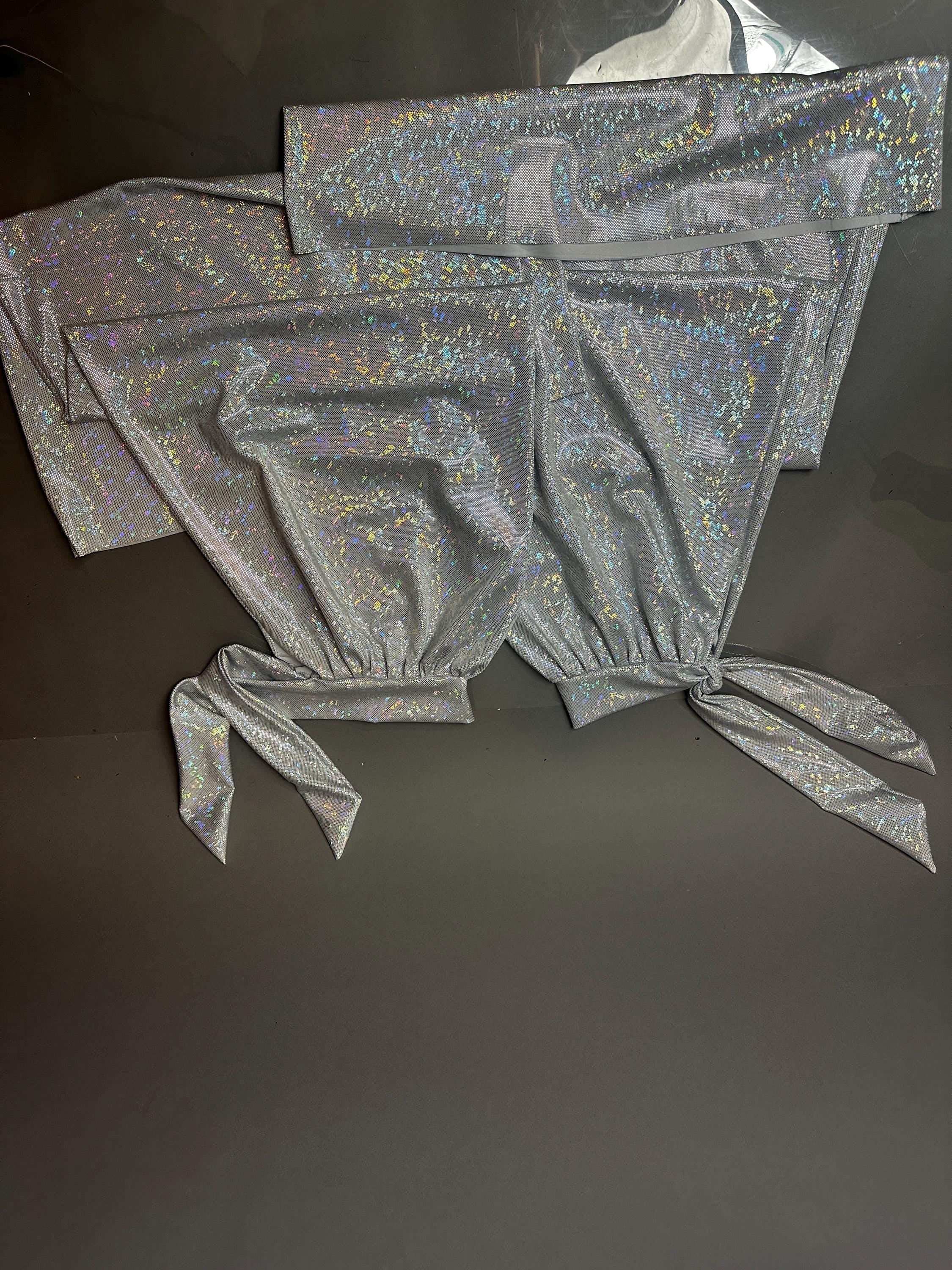 Silver Shiny Stilt Cover, Long And Flared Pant Covers