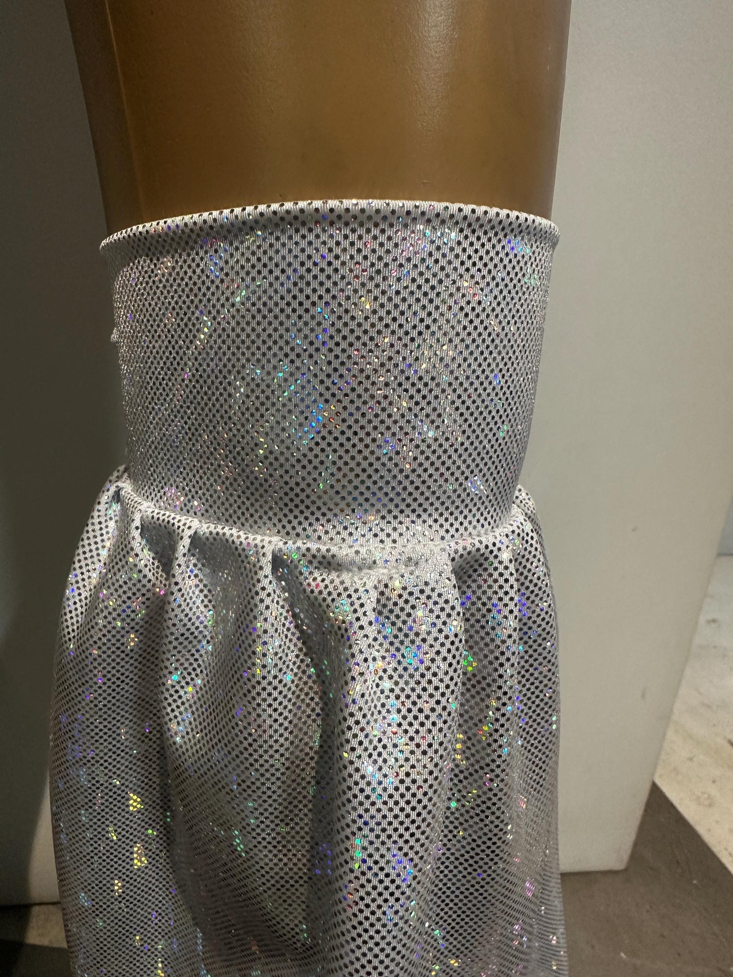 Silver Shiny Stilt Cover, Long And Flared Pant Covers