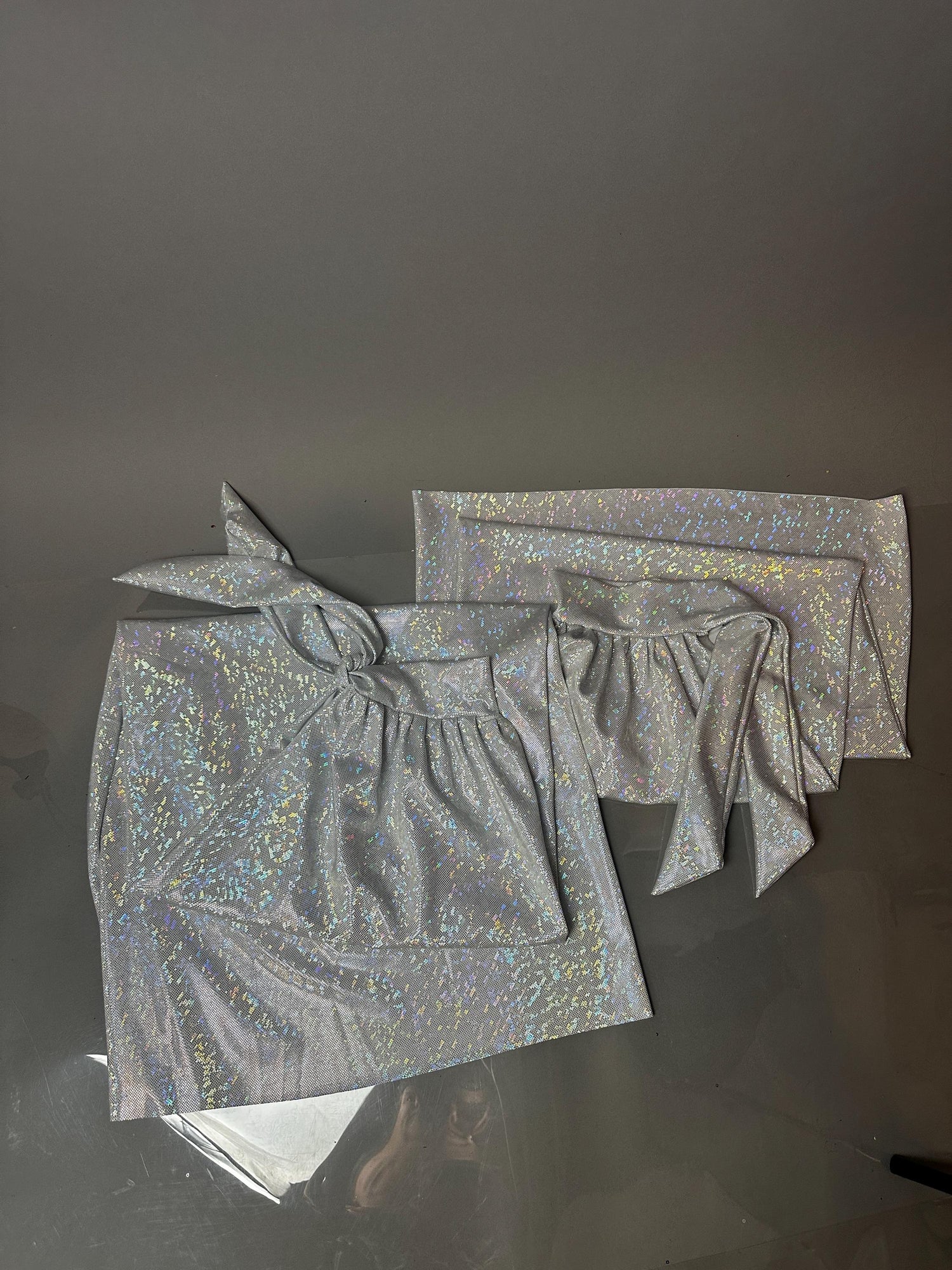 Silver Shiny Stilt Cover, Long And Flared Pant Covers