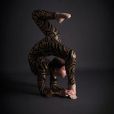 Black Swirl On Holographic Catsuit, Scoop Neck, Full Sleeves