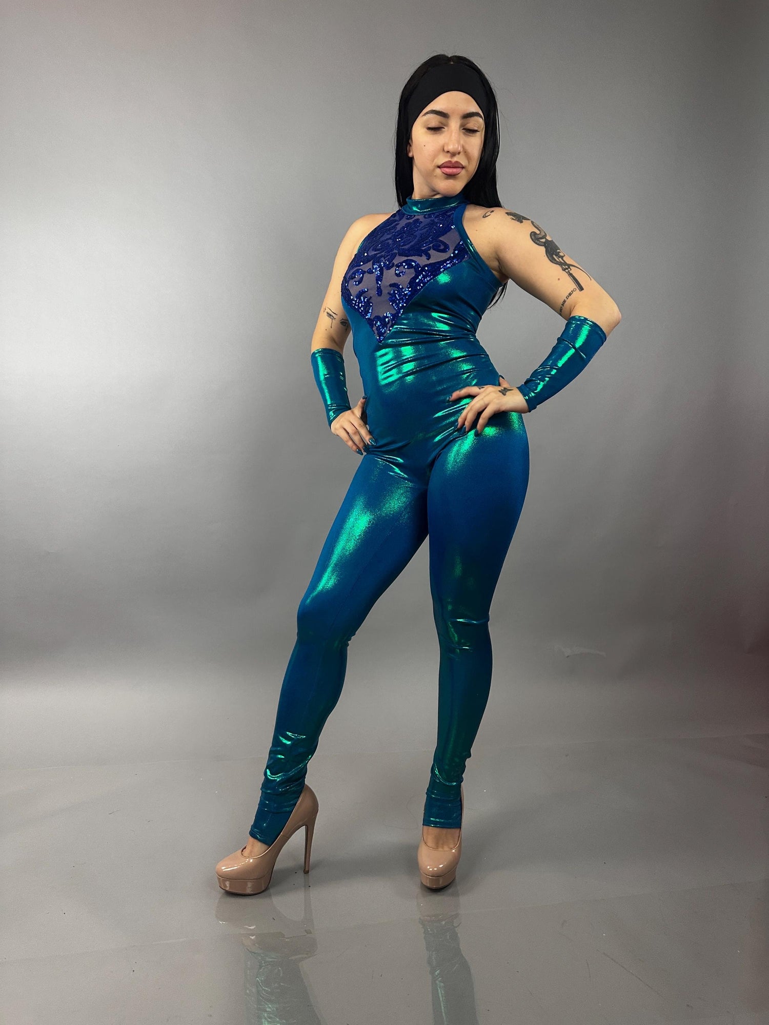 Blue Fairy, Rave, Music festival, Gymnastic costume, Contortion Catsuit , Aerialist gift, exotic dance wear, Stage outfit.