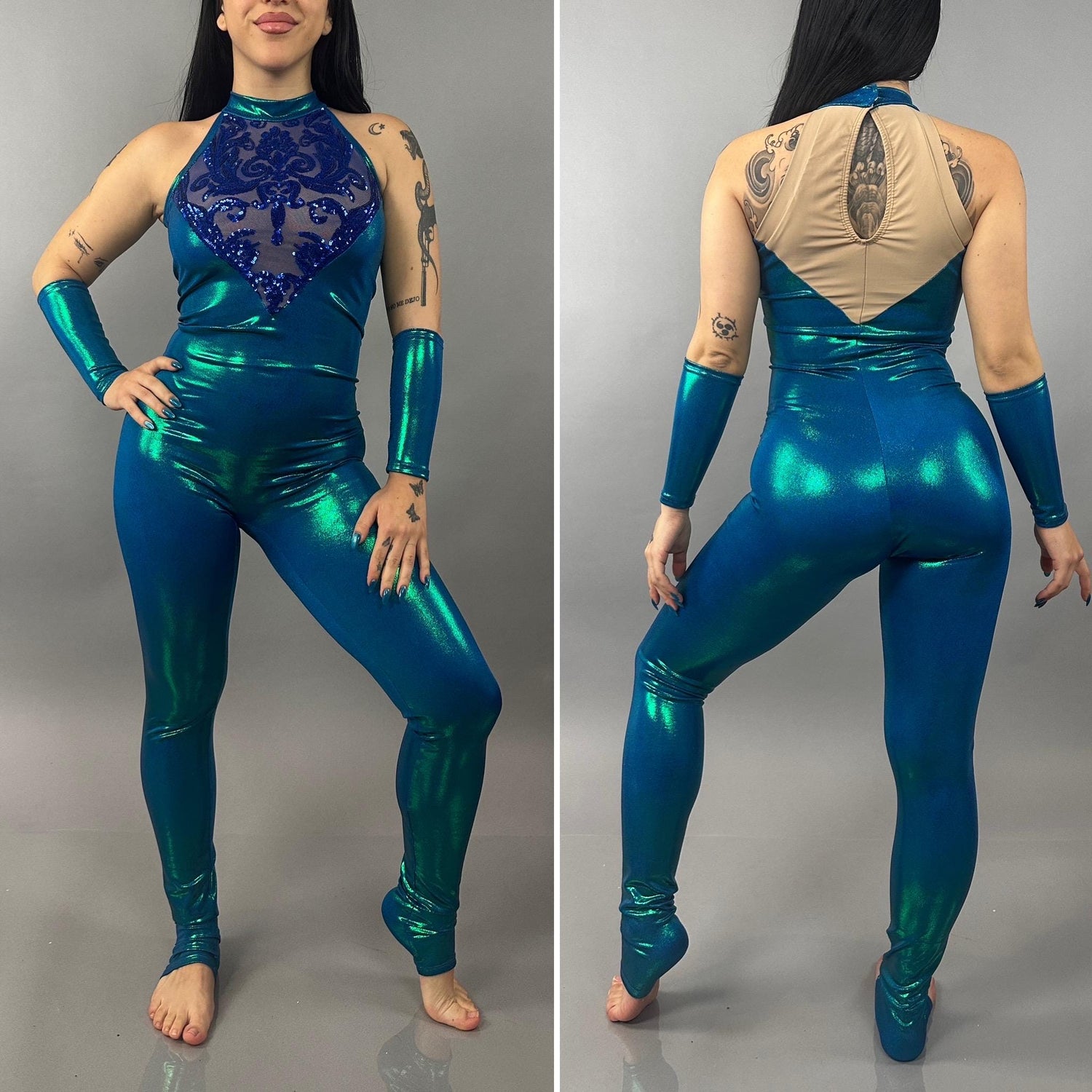 Blue Fairy, Rave, Music festival, Gymnastic costume, Contortion Catsuit , Aerialist gift, exotic dance wear, Stage outfit.