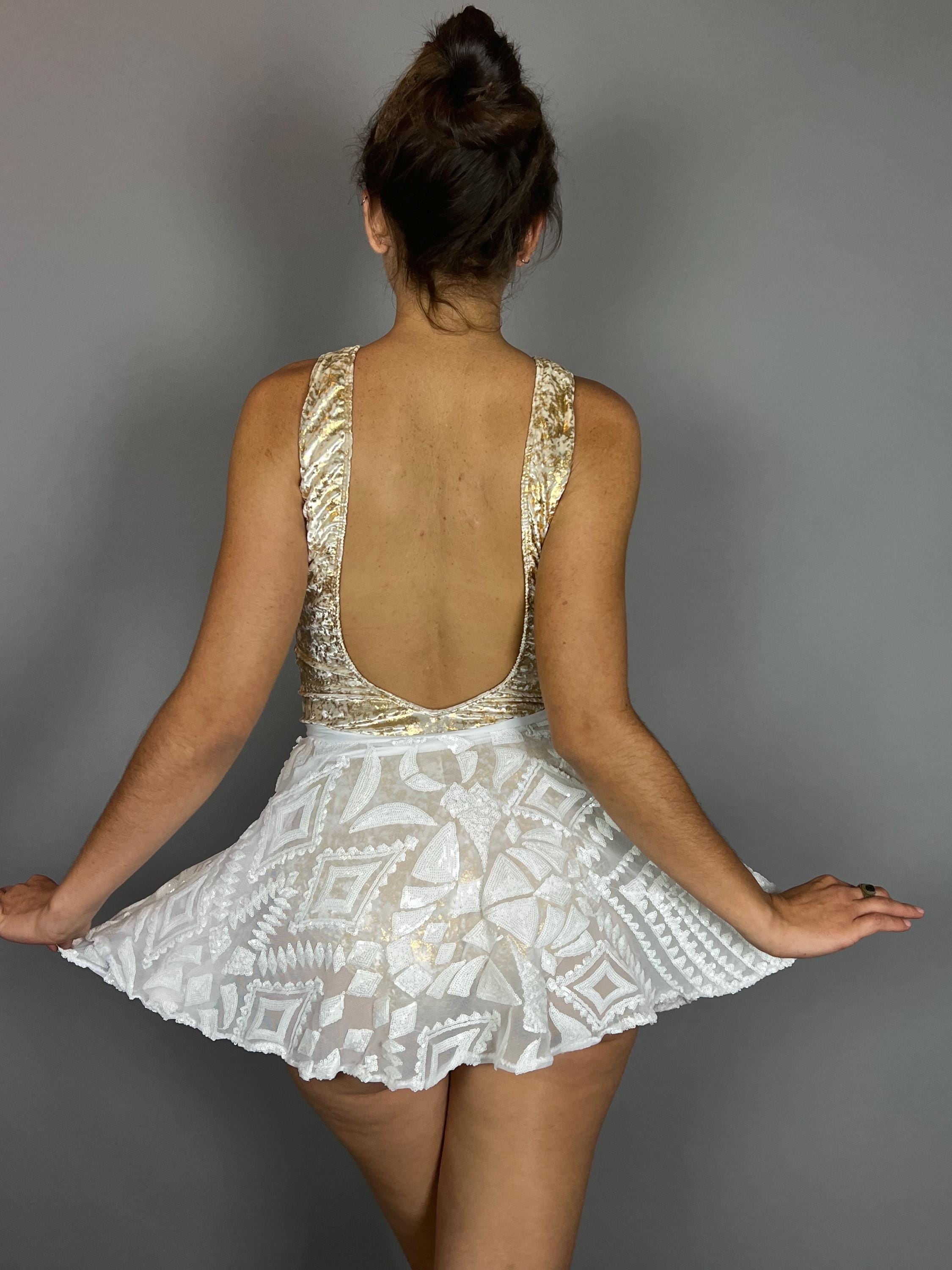 Elegant Gymnastic Leotard: Custom-Made Aerialist Costume for Festivals, Exotic Dance & Circus Performances
