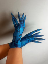 Spooky Snake Print Long Finger Gloves - Creepy Costume Accessory for Cosplay, Halloween, Dragon Themes