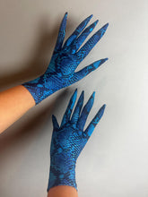 Spooky Snake Print Long Finger Gloves - Creepy Costume Accessory for Cosplay, Halloween, Dragon Themes