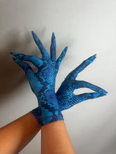Spooky Snake Print Long Finger Gloves - Creepy Costume Accessory for Cosplay, Halloween, Dragon Themes
