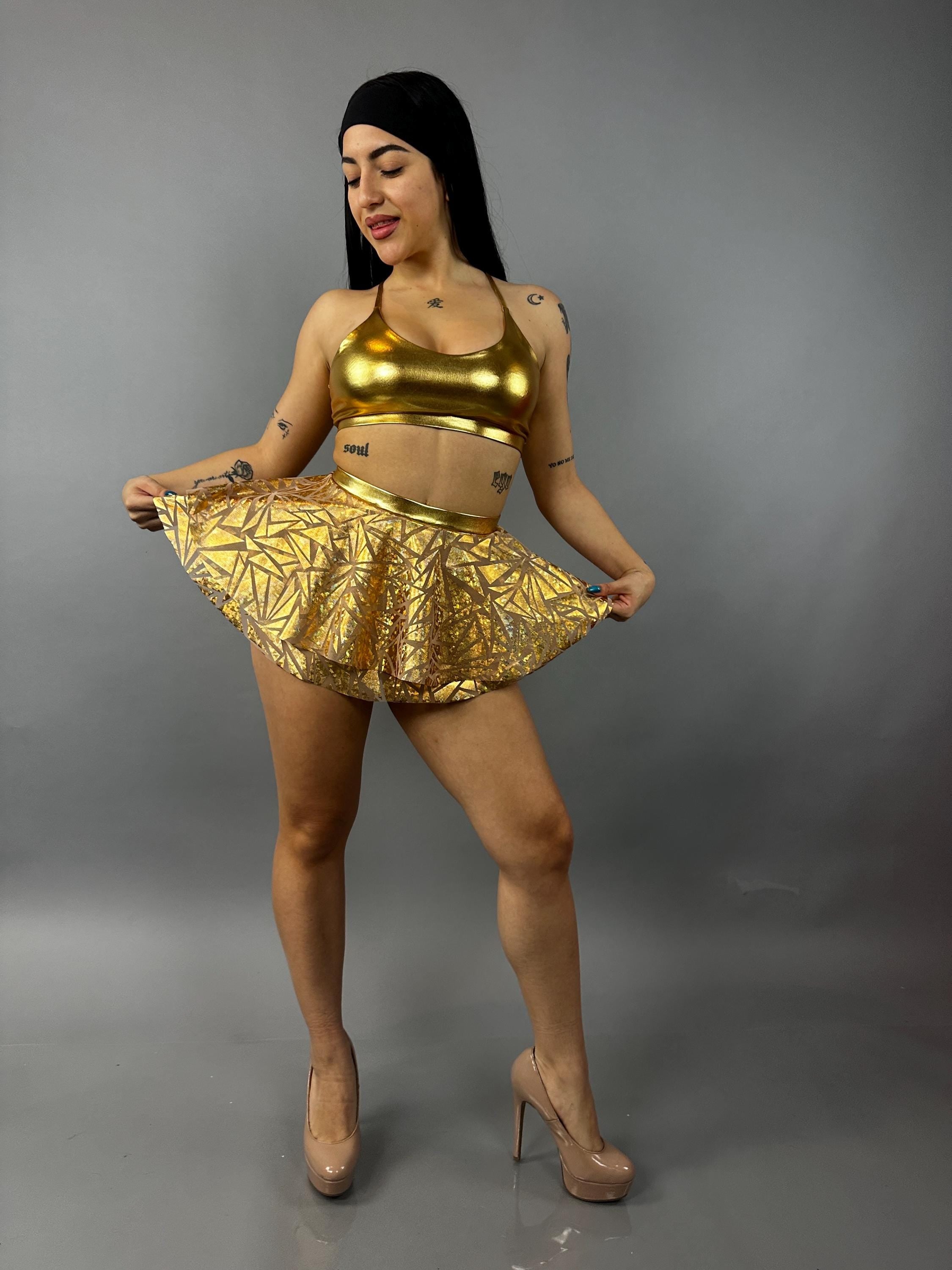Unique Circus Fashion Pole Dance croptop and shorts for Aerialists, dancers, fire performers.