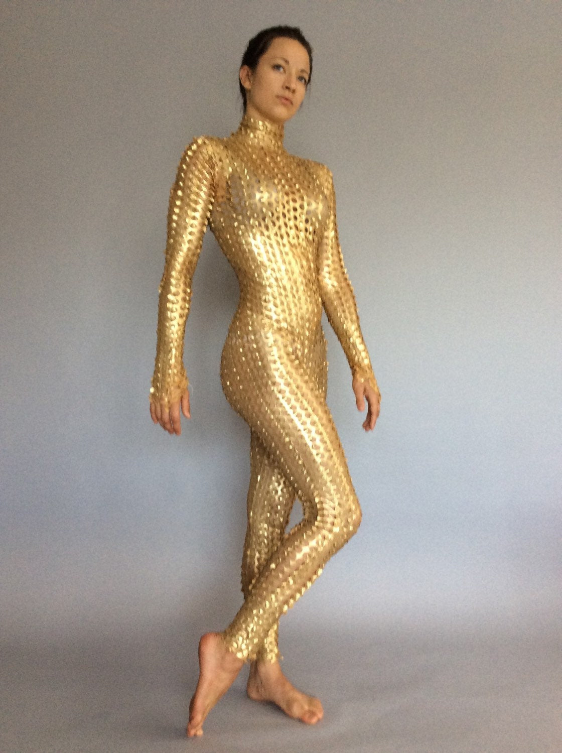 Robot costume, bodysuit for woman or man, exotic dance wear, Beautiful futuristic clothing,catwoman cosplay