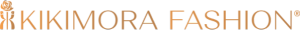 Logo for Kikimora Fashion with stylized orange text and an abstract figure on the left.