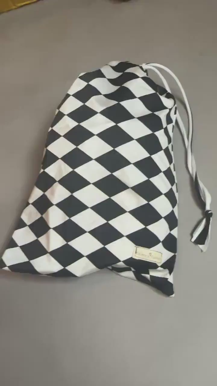 drawstring bag, fabric scrap bag, eco friendly bag, reusable fabric bag, gift bag