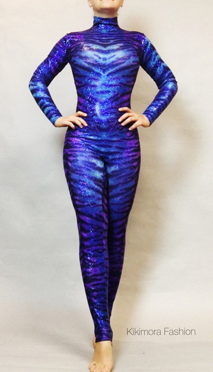Avatar Blue, Catsuit Bodysuit Costume for Halloween, Dancers, Circus Performers