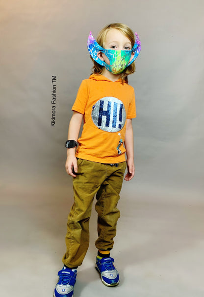 Elf Ears Costume Face Mask, Like Baby Yoda Doll, Baby Yoda Gift, Baby Yoda Costume, With HEPA Filter