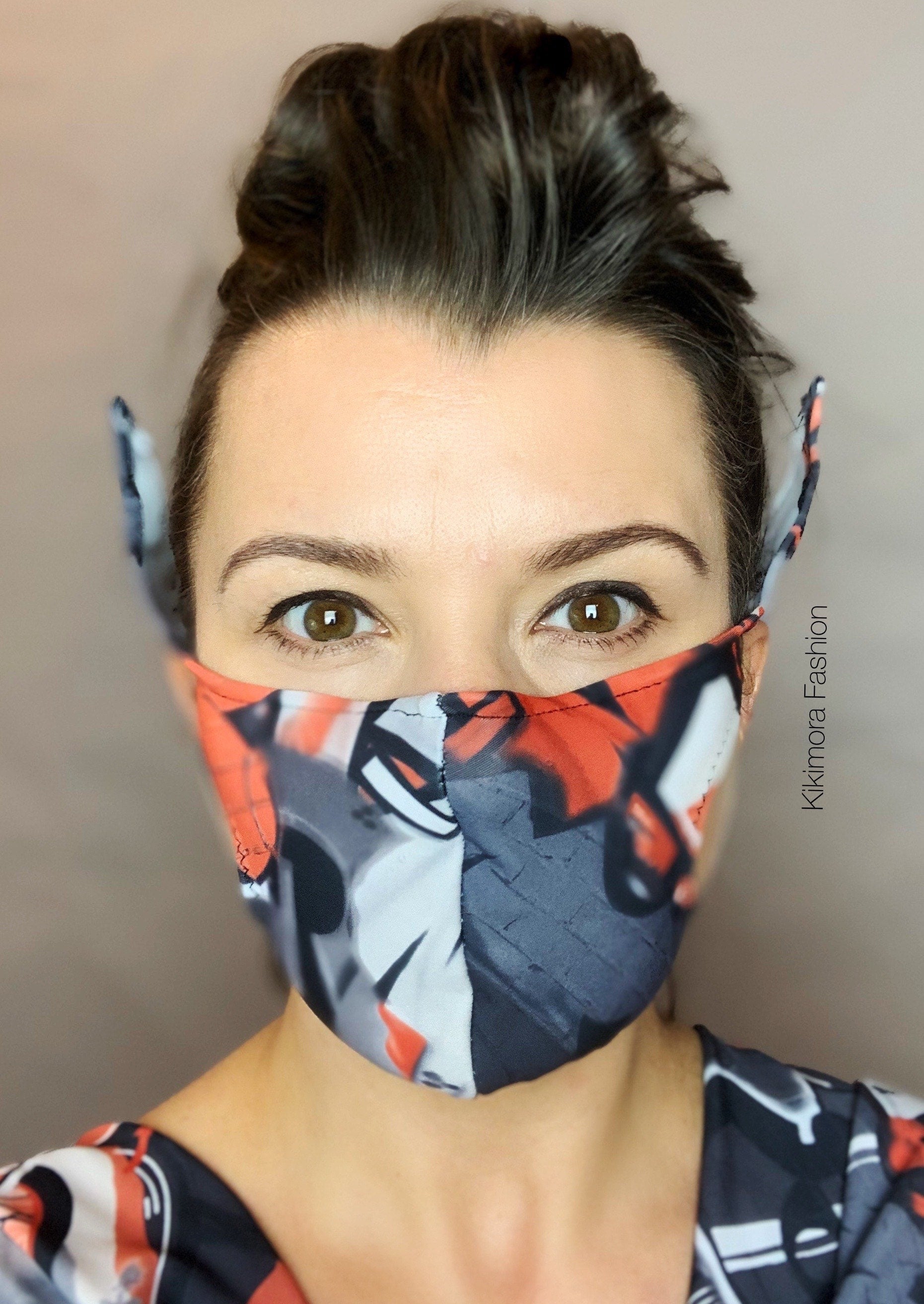 Elf Ears Costume Face Mask, Like Baby Yoda Doll, Baby Yoda Gift, Graffiti Style, With HEPA Filter