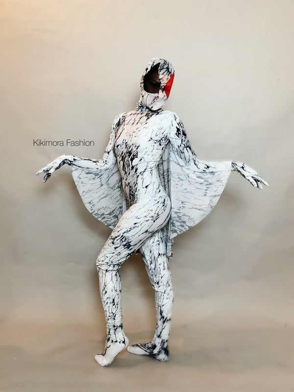 Marble Moth Costume, Cosplay Outfit, Dancewear, Zentai Fashion, Made by Measure, Superhero Cape, Angel Wings