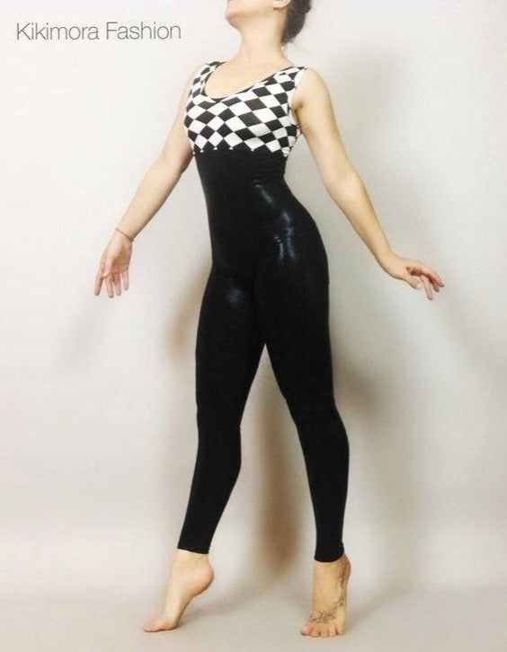 Circus Theme Fashion, High Waisted Catsuit, Bodysuit Costume, Women Outfit, Jumpsuit, Dancer, Leotard, Gym, Yoga