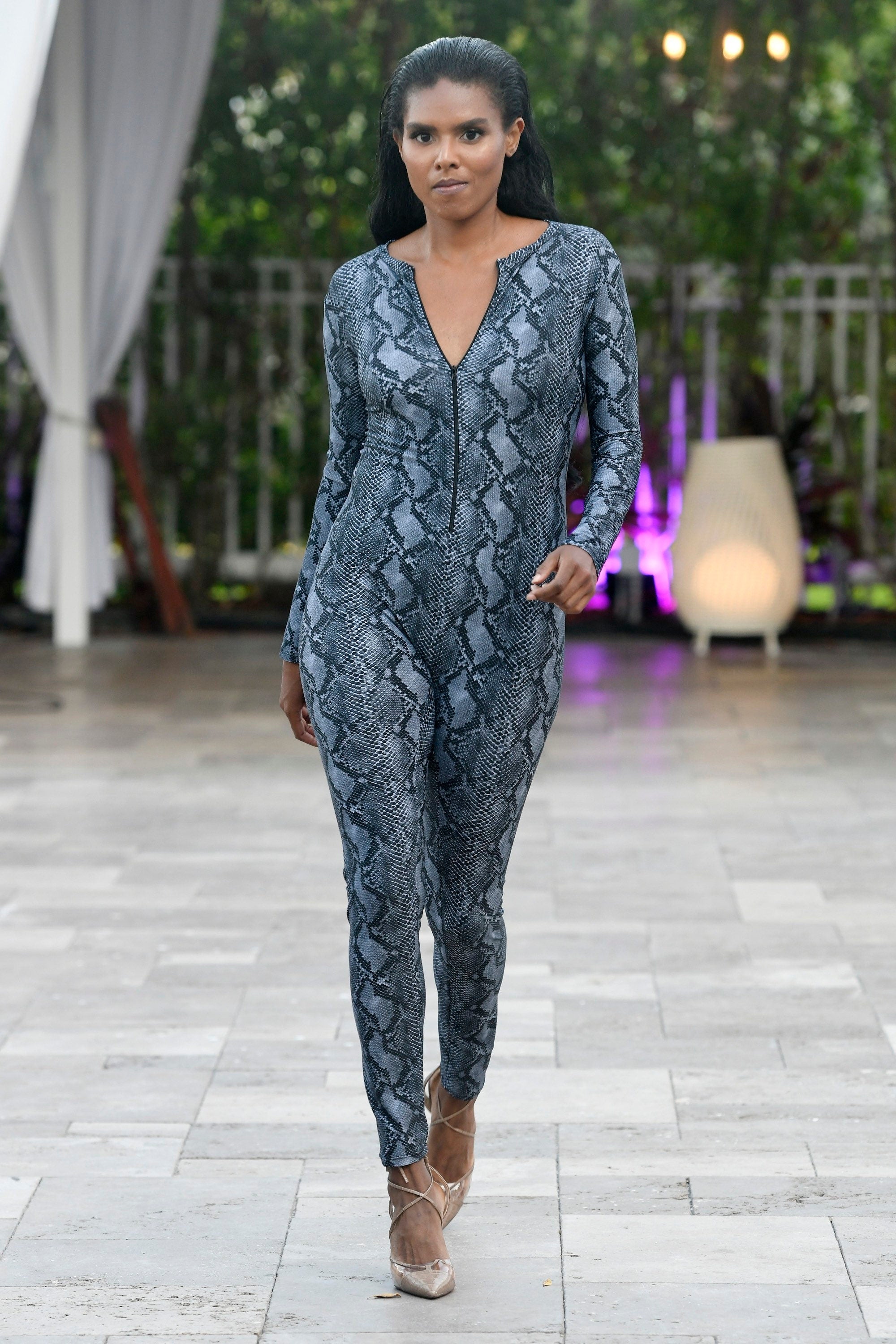 Snake Print Jumpsuit for Water Sport, Yoga Fashion, Dance Costume, Trending Now