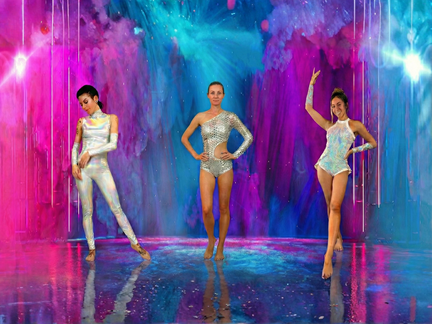 A group of women dancing on a stage.