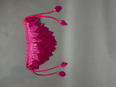 The Pink Bird full costume, perfect for aerial gymnastics, dancers, and TV productions, features tasseled pink decorative trim with sequins—ideal for performance outfits—displayed on a plain gray background.