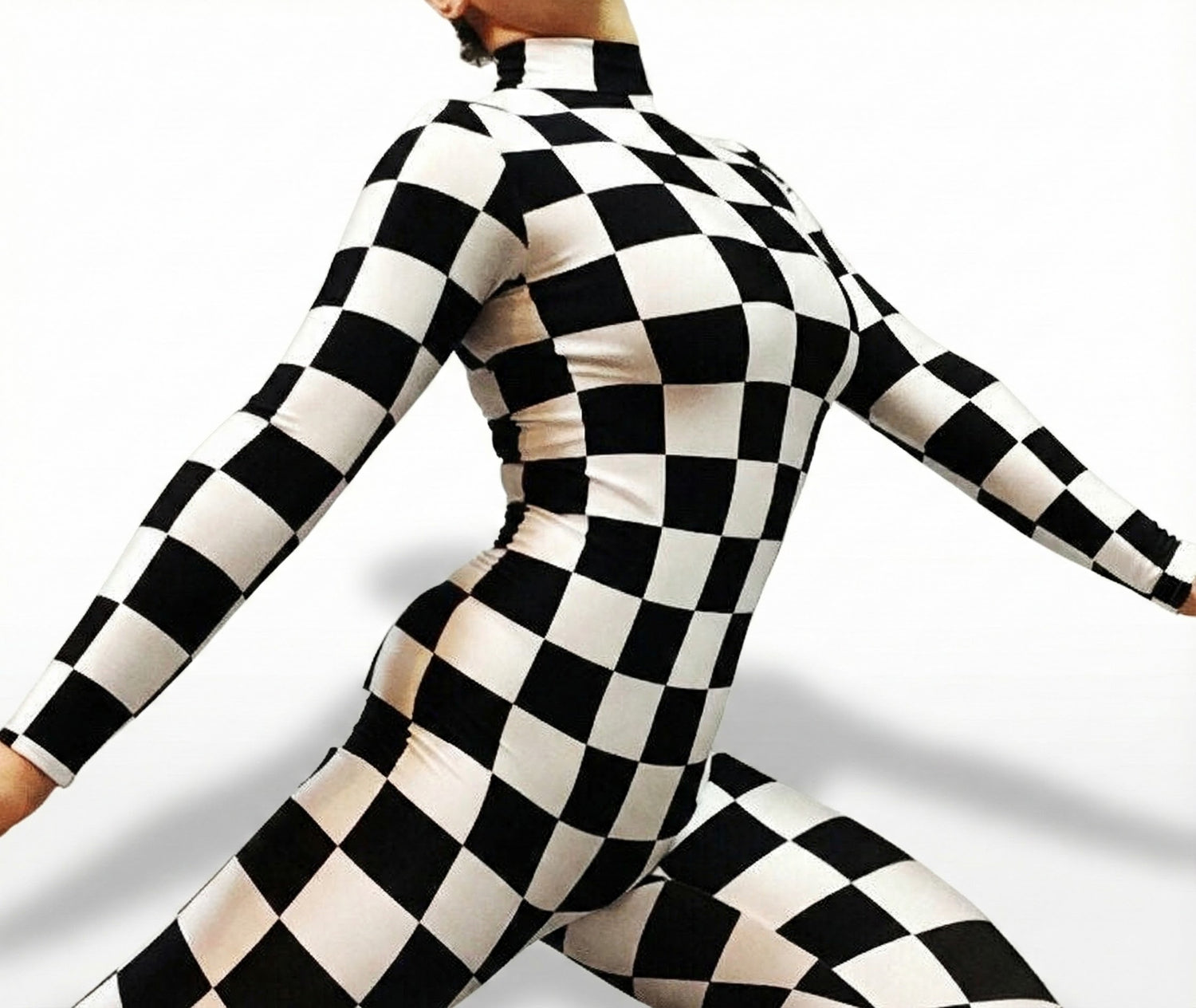 Model wearing the Dance Outfit Bodysuit Costume—a beautiful custom leotard that&