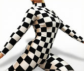 Model wearing the Dance Outfit Bodysuit Costume—a beautiful custom leotard that&