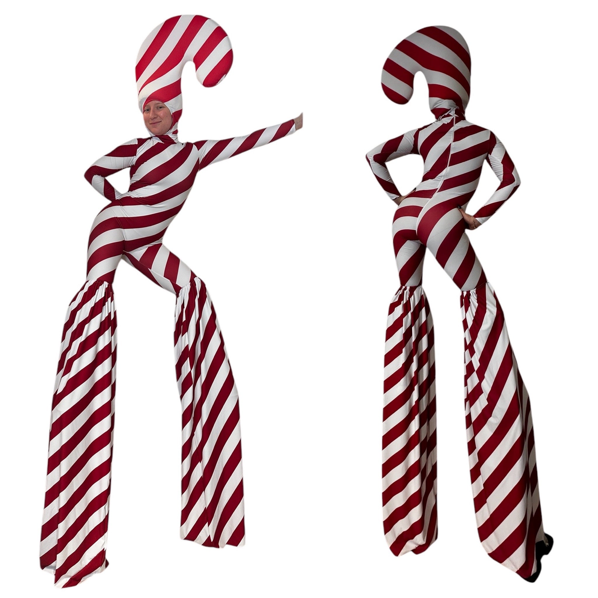 Candy Cane Costume, Stilt Walker Outfit, Silts Covers, Christmas Costume, Holiday Costume