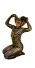 A person kneels in a Green Cobra snake costume, forming a heart shape above their head with their hands—perfect for gymnastics, acrobatics, dancers, or contortionists.