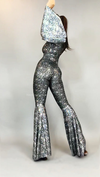 Disco Jumpsuit, Custom Bell Bottom Catsuit, Elegant Party Jumpsuit, Made by Measure, Trending Now, Exotic Dance Wear