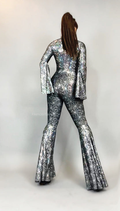 Disco Jumpsuit, Custom Bell Bottom Catsuit, Elegant Party Jumpsuit, Made by Measure, Trending Now, Exotic Dance Wear