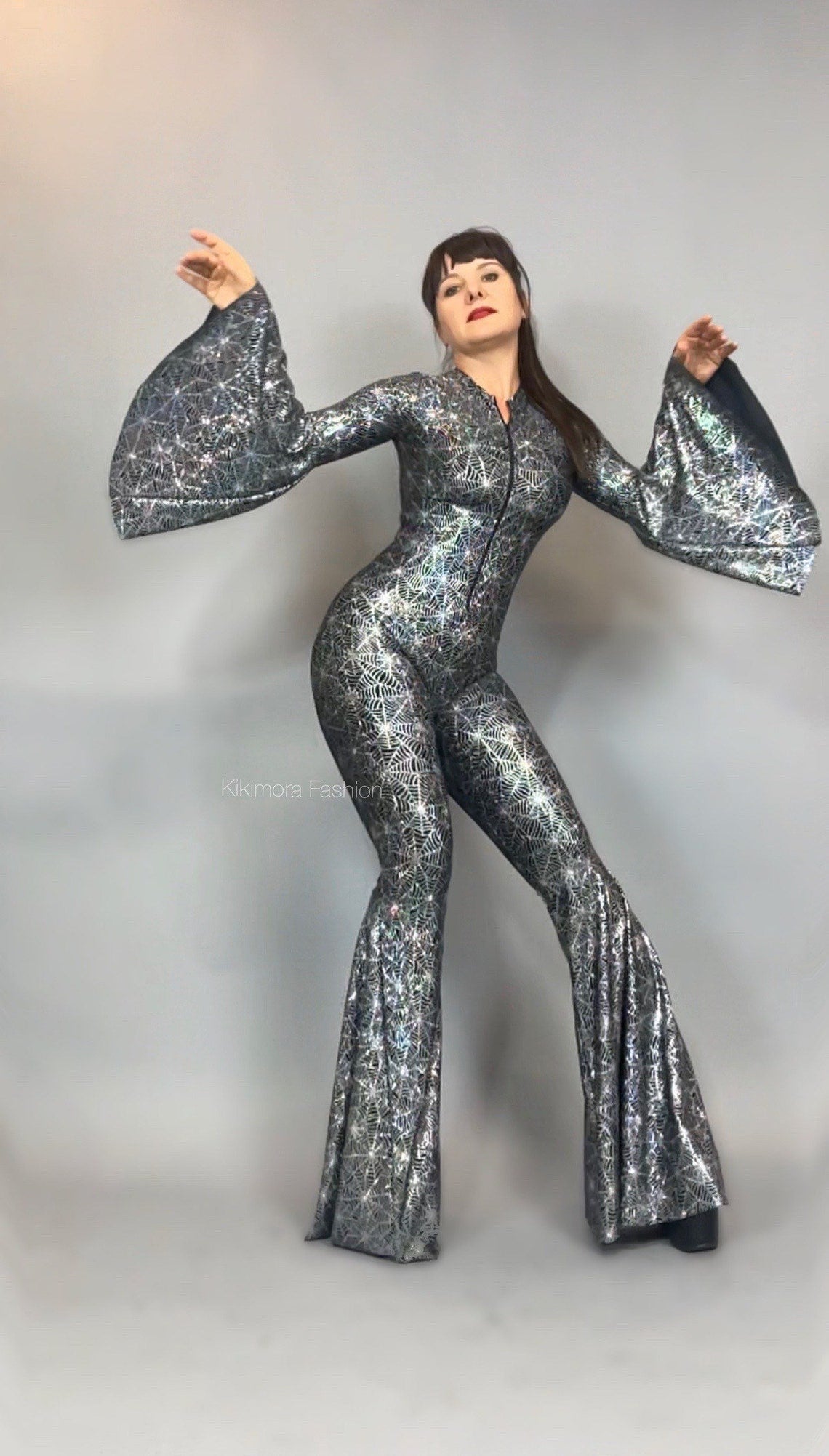 Disco Jumpsuit, Custom Bell Bottom Catsuit, Elegant Party Jumpsuit, Made by Measure, Trending Now, Exotic Dance Wear