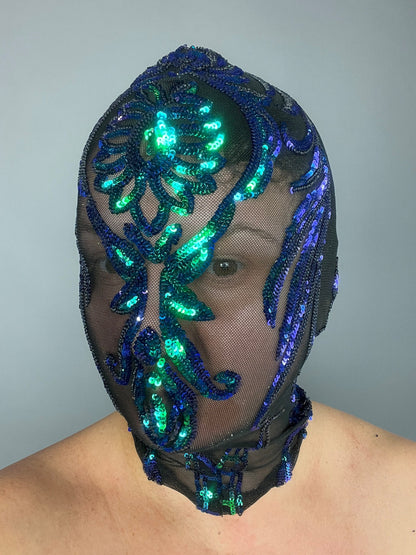 Sequins Mask, Beautiful Headpiece, Exotic Dance Costume, Festival Fashion, Trending Now, Club Wear, Futuristic Closing