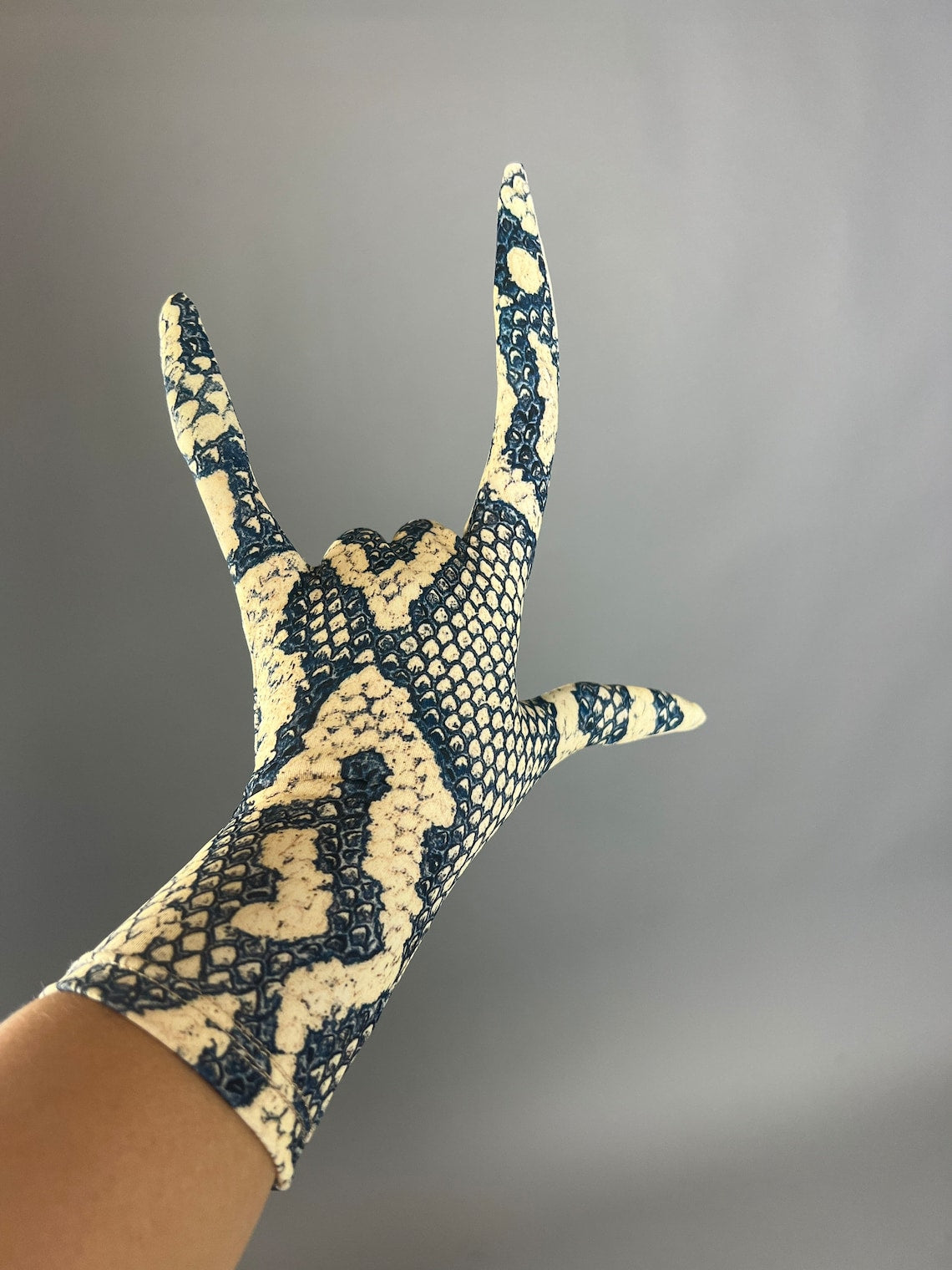 Long Fingers Gloves, Creepy Gloves, Costume Gloves, Cosplay Accessory, Trending Now, Snake Print