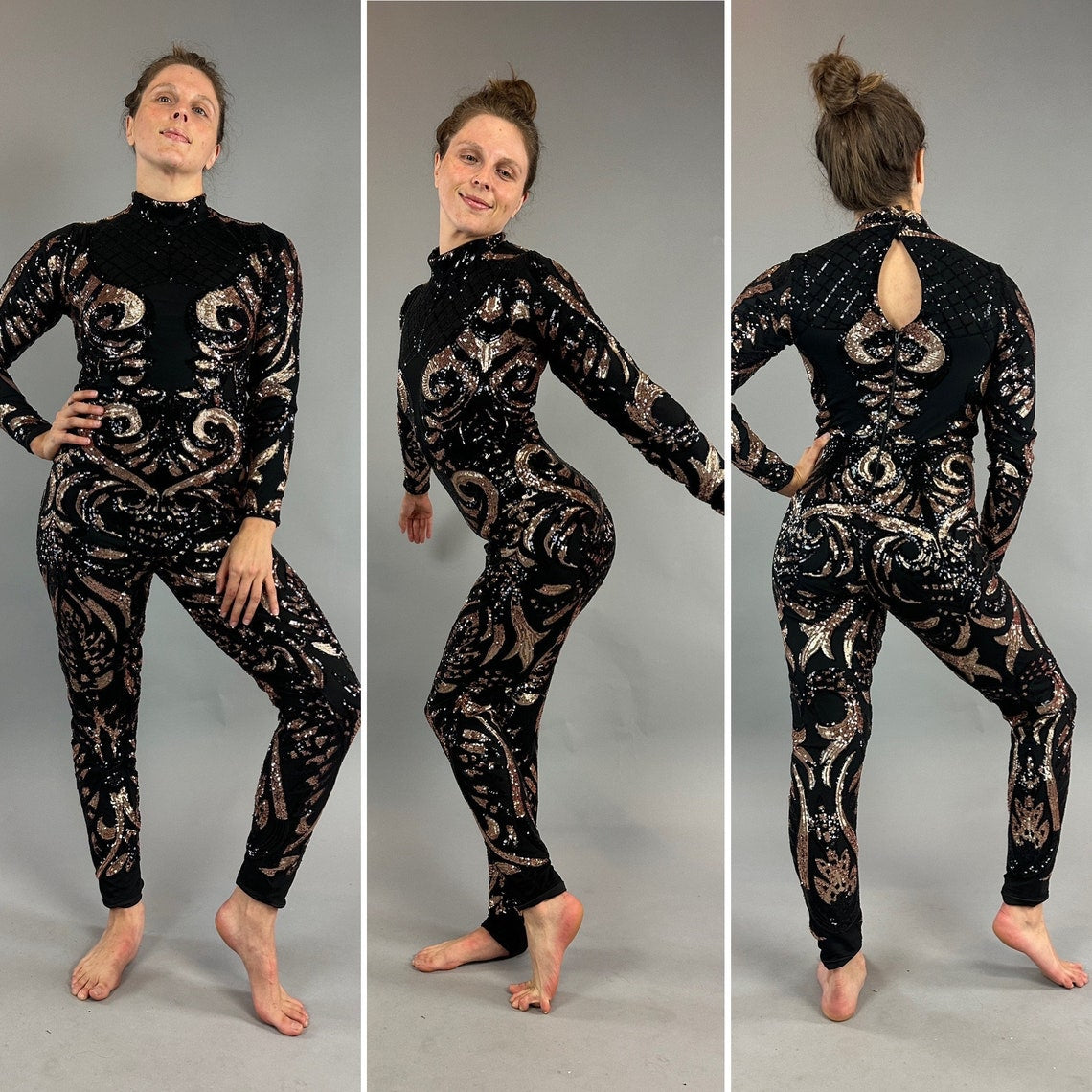 Beautiful Sequin Jumpsuit, Exotic Dance Wear, Gymnastic Costume, Futuristic Fashion, Festival bodysuit , Trending Now