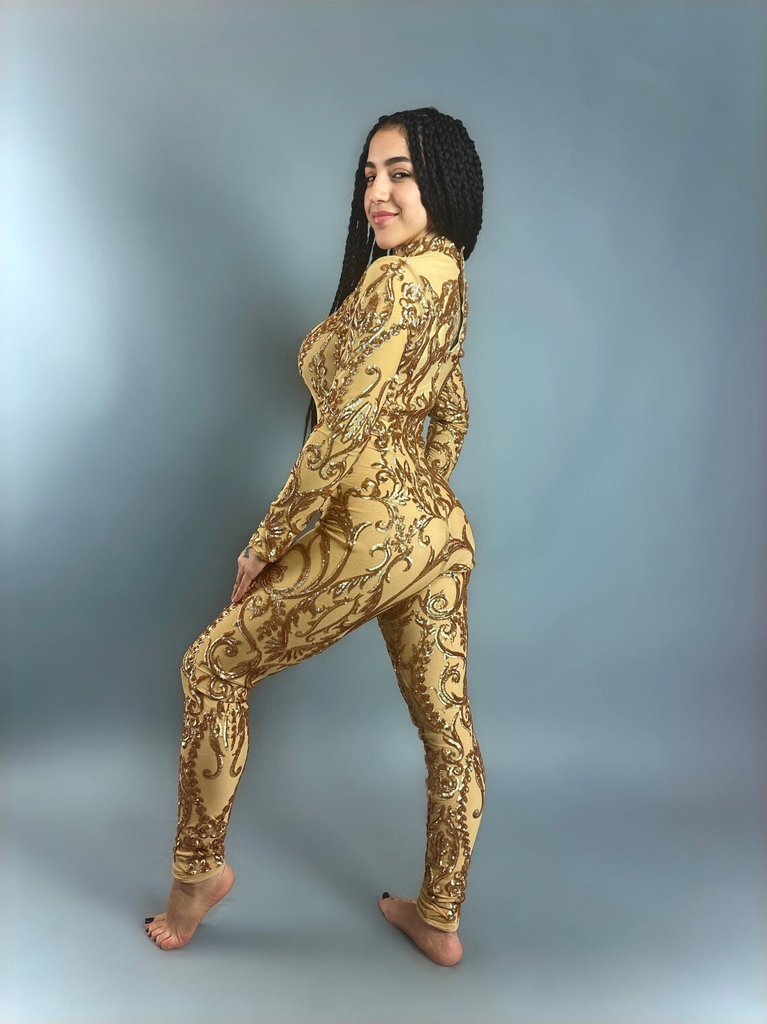 Shiny Gold Sequin Costume, Birthday Jumpsuit, Exotic Dance Wear, Disco Night, Club Outfit, Gymnastic Unitard, Trending Now