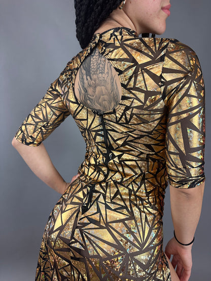 Gold Dress, Festival Fashion, Mesh Dress, Futuristic Clothing, Showgirl Costume, Trending Now, Exotic Dance Wear