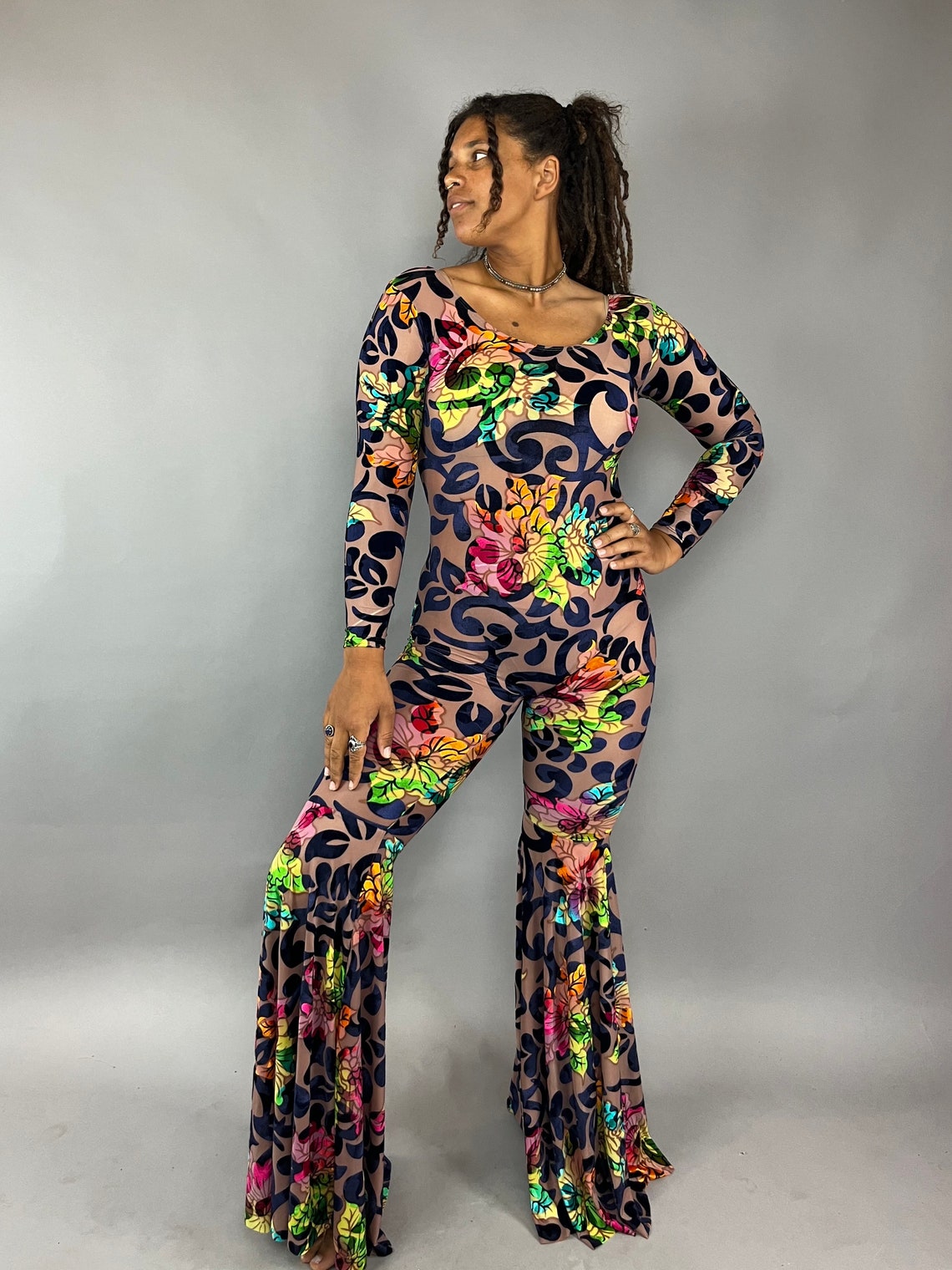 Disco Jumpsuit, Coachella Outfit, Trending Now, Exotic Dance Wear, Bohemian Pants