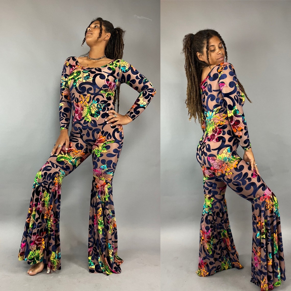 Disco Jumpsuit, Coachella Outfit, Trending Now, Exotic Dance Wear, Bohemian Pants