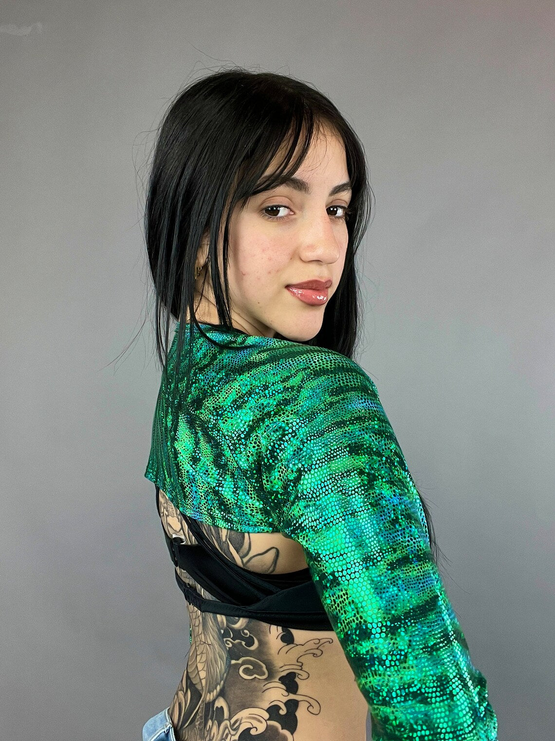 Trending Now, Futuristic Shrug, Exotic Dancewear, Edm Fashion, Futuristic Fashion, Handmade Shrug, Festival Outfit