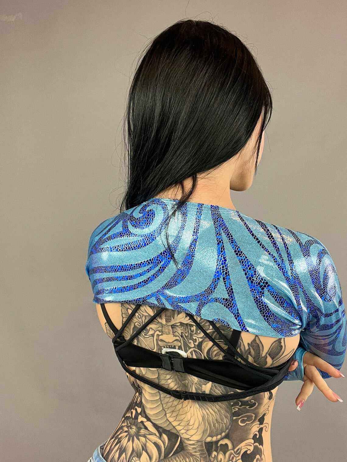 Trending Now, Futuristic Shrug, Exotic Dancewear, Edm Fashion, Futuristic Fashion, Handmade Shrug, Festival Outfit