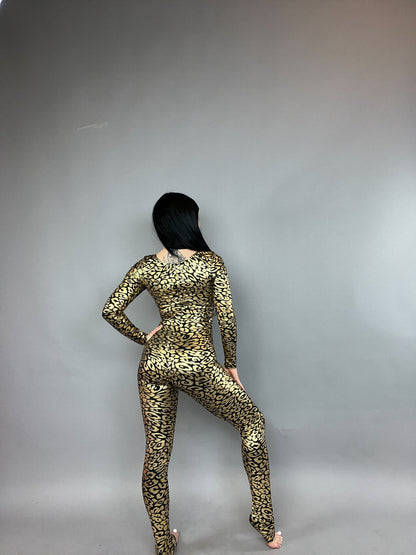 Cheetah Print, Bodysuit Costume for Woman, Beautiful Spandex Catsuit, Exotic Dance Wear, Trending Now