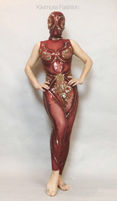 Sequins Catsuit With Mask, Show Girl Costume, Gymnastic Catsuit, Stage Costume, Trending Now