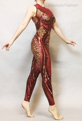 Sequins Catsuit With Mask, Show Girl Costume, Gymnastic Catsuit, Stage Costume, Trending Now