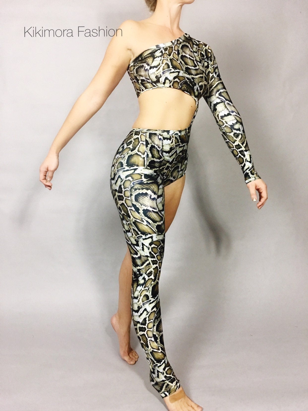 Bodysuit for woman, Exotic dance wear, Snake print Costume, personalized jumpsuit for contortionist, aerialist, trending now