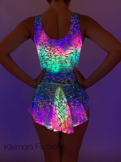 Pole dance wear, Super cute Burlesque bodysuit with skirt, Showgirl costume,Exotic dance wear,Dance teacher gift rending now