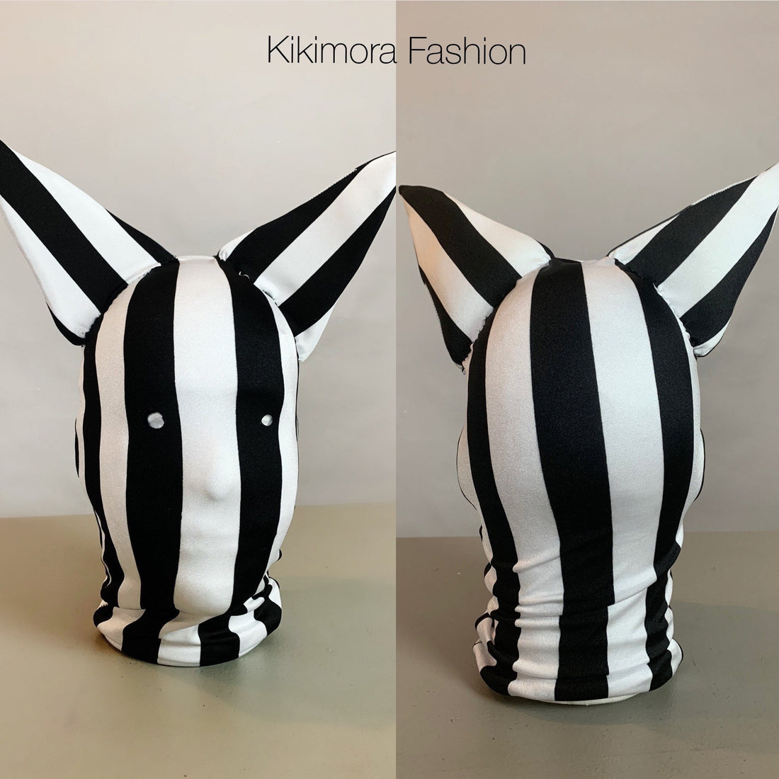 Zentai Headpiece, Cat Ears, Lycra Face Mask, Circus Costume, Face Cover, Festival Fashion, Cosplay Outfit