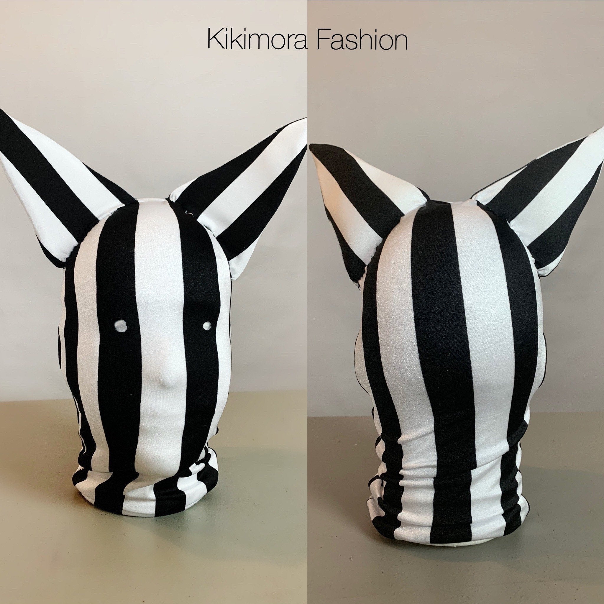 Zentai Headpiece, Cat Ears, Lycra Face Mask, Circus Costume, Face Cover, Festival Fashion, Cosplay Outfit