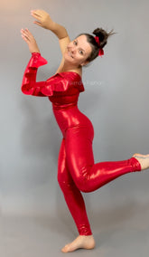 Costume for Dancers, Elegant Ruffle Catsuit, Gymnastic Unitard, Exotic Dance wear, Bodysuit for woman, Circus outfit.