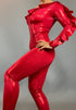 Costume for Dancers, Elegant Ruffle Catsuit, Gymnastic Unitard, Exotic Dance wear, Bodysuit for woman, Circus outfit.