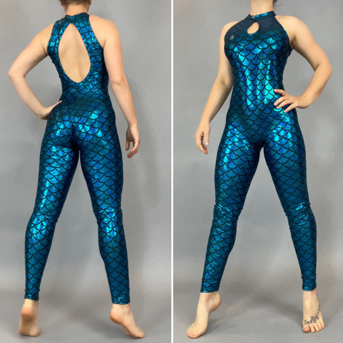 Mermaid Spandex Unitard: Exotic Dance, Yoga, Aerialist Costume - Custom Fit Catsuit for Performance