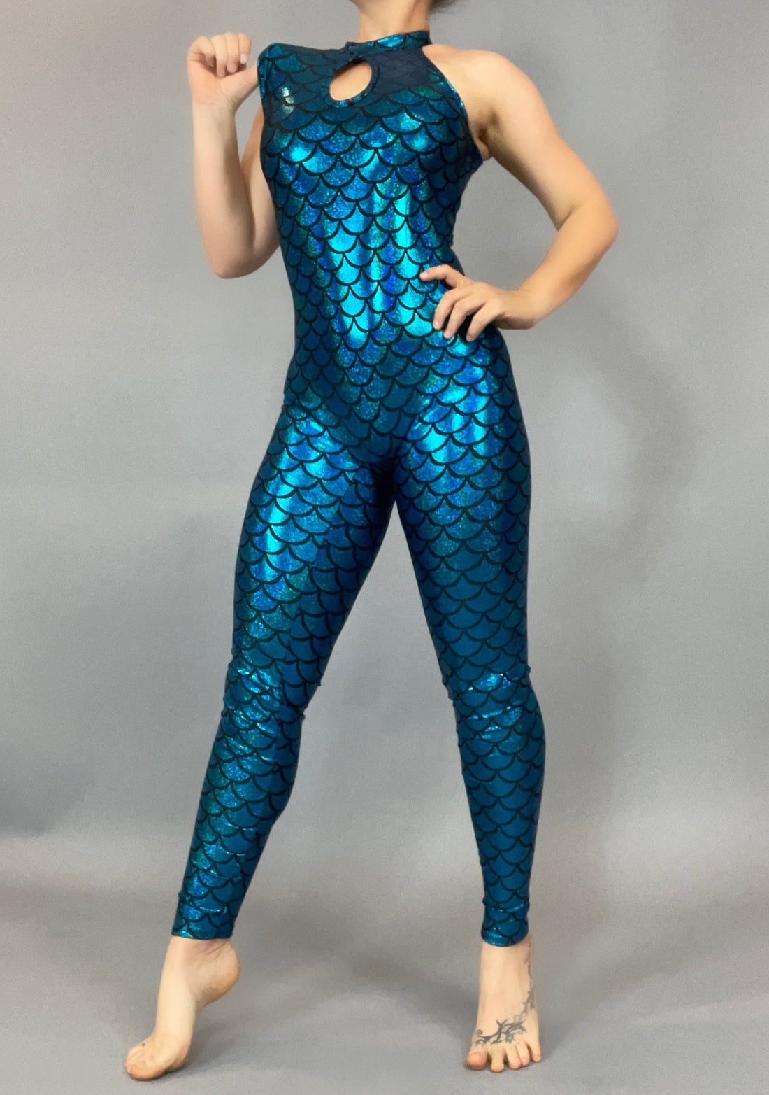 Mermaid Spandex Unitard: Exotic Dance, Yoga, Aerialist Costume - Custom Fit Catsuit for Performance