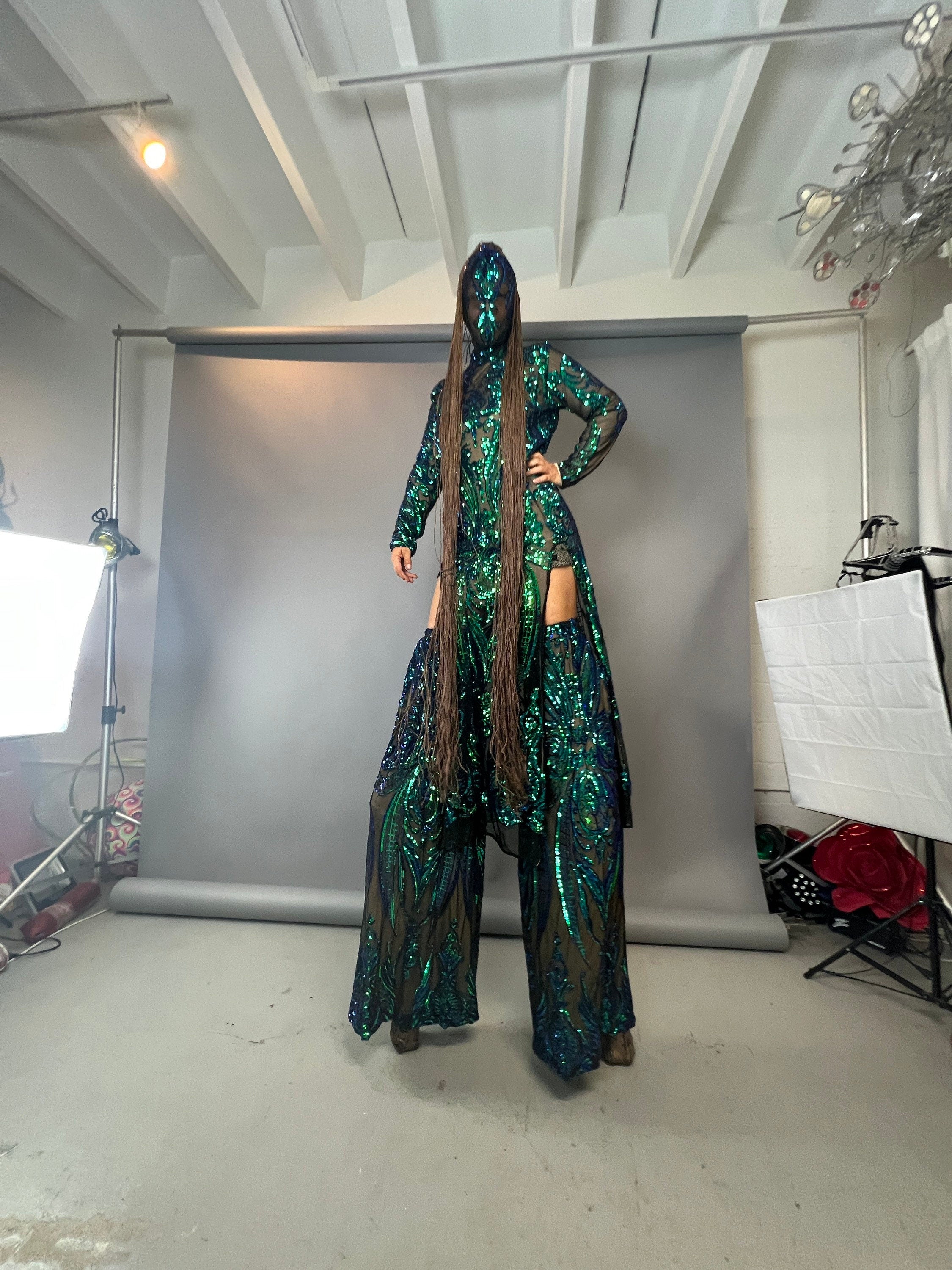 Futuristic Clothing, Alien Costume,festival Outfit, Exotic Dance Wear, Stilts Covers, Trending Now